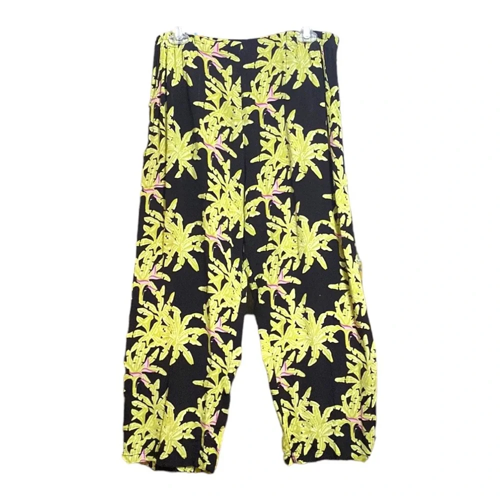 Anna Ocean Tropical Elastic Waist Breezy Pants L